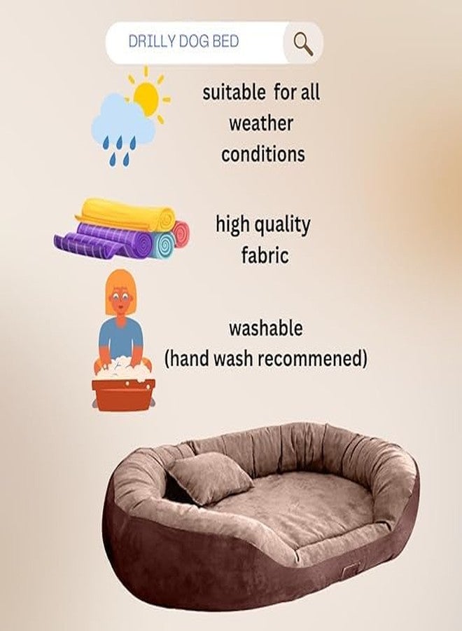 DRILLY Grade A++ Fur XL Dog Bed for Extra Large Dogs Washable-Orthopedic Big Dog Beds | Big Breed | | Giant Human Dog Bed* (XL) - Image 5